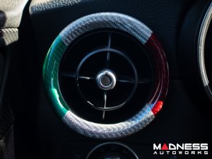 Alfa Romeo Stelvio Interior Air Vent Cover Trim Kit - Carbon Fiber - Front Only - set of 2 - Italian Theme - Feroce Carbon